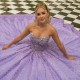 2024 Lilac Shiny Princess Quinceanera Dresses Sweet 16 Dress Ball Gown Applique Lace Beads Tull Part Prom Wear Lace Up vestidos