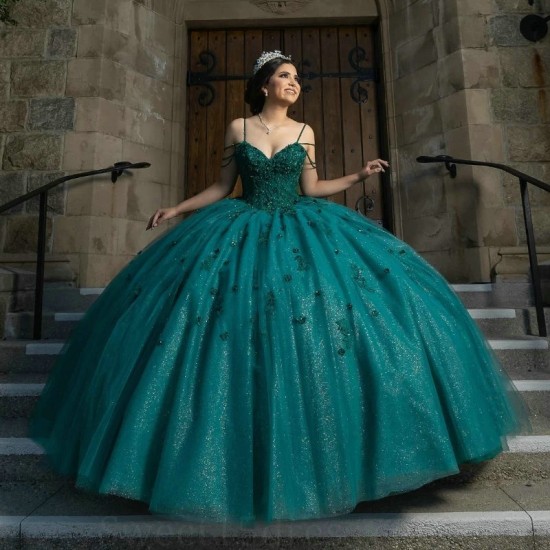 Blackish Green Quinceanera Dresses 2024 Lace Applique Beads Sweet 16 Birthday Party Gown Vestidos De 15 Anos